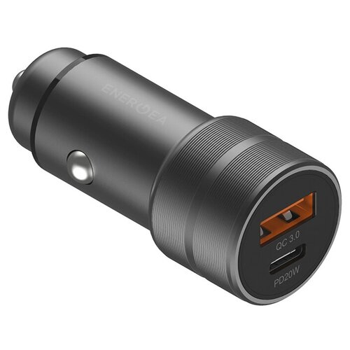 фото Автомобильное зарядное устройство energea alu drive pd20+ | usb, type- c, qc3, 3a, серый