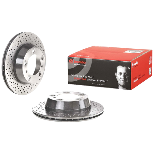 фото Brembo 09.8998.11 (0986479a09 / 09899811 / 24012002121) диск тормозной задний перфорированный\ porsche (порше) boxster / cayman 2.7-3.4 04>