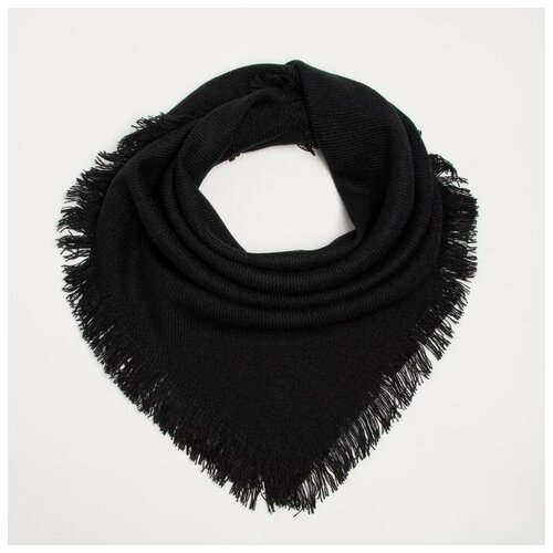 фото Платок женский текстильный, цвет черный, размер 75х75 rossini