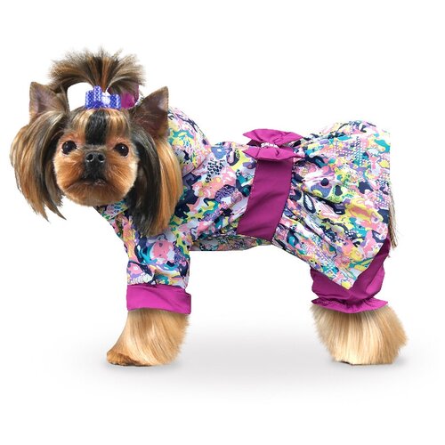 фото Дождевик для собак кокетка "акварель" фиолетовая размер s zootrend