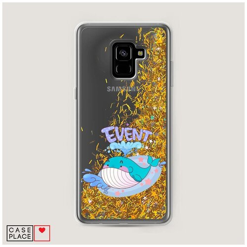 фото Чехол жидкий с блестками samsung galaxy a8 plus 2018 event кит case place
