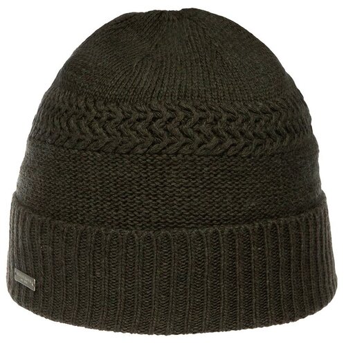 фото Шапка seeberger арт. 18298-0 turn-up beanie (оливковый), размер uni