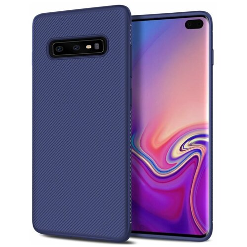 фото Текстурный tpu чехол накладка для samsung galaxy s10 (темно-синий) oem