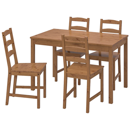 фото Jokkmokk йокмокк стол и 4 стула, морилка,антик ikea