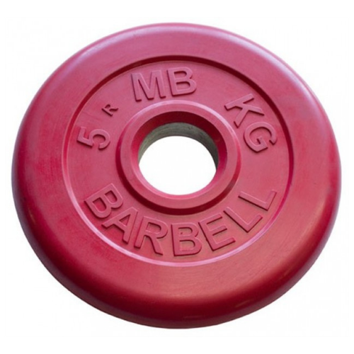 фото 5 кг диск (блин) mb barbell (красный) 26 мм. sportlim
