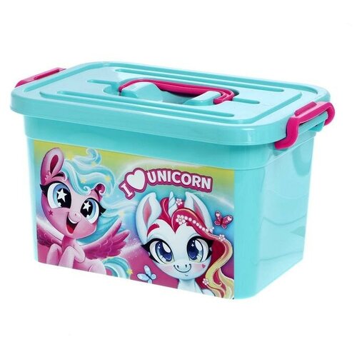 фото Ящик для игрушек «волшебные пони», с крышкой и ручками, 6.5 л qwen