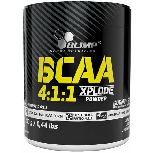 фото Аминокислоты bcaa (бцаа), olimp, bcaa 4:1:1 xplode powder, 200 г, фруктовый пунш
