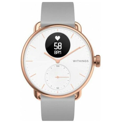 фото Часы withings scanwatch 38mm with silicone band rose gold (550075) розовое золото