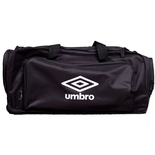 фото Спортивная сумка на колесах umbro trolley bag c боковым карманом. вместительная сумка для тренировок с выдвижной ручкой и 2-х колесным механизмом со стабилизаторами. сумка на колесиках umbro с регулируемым ремнем, черный, 49 х 36 х 24 см