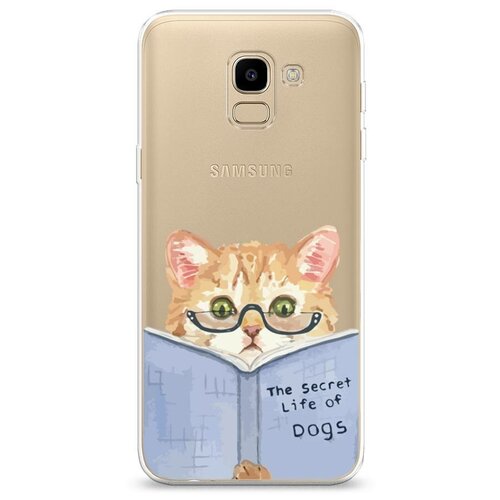 фото Силиконовый чехол "кот читает книгу" на samsung galaxy j6 2018 / самсунг галакси джей 6 2018 case place