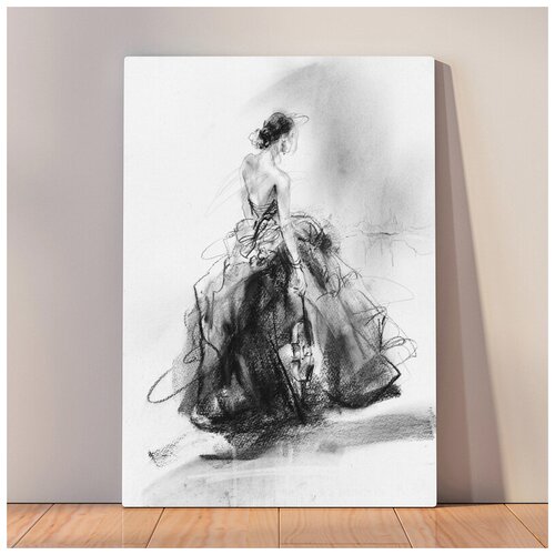 фото Картина бальное платье, 30x40 см, картина на холсте на деревянном подрамнике с настенным креплением вау холст