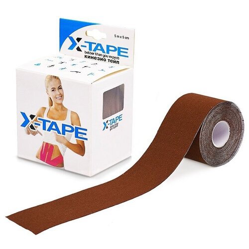 фото Кинезио тейп x-tape кинезио тейп uncute цельный (5 м х 5 см) (коричневый)