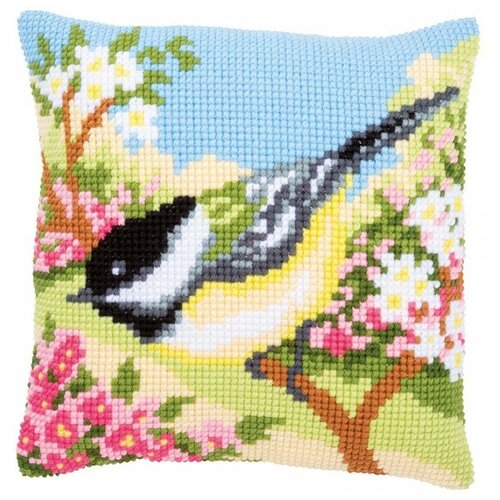 фото Набор для вышивания vervaco "подушка. птица в саду", 40x40 см, арт. pn-0164300