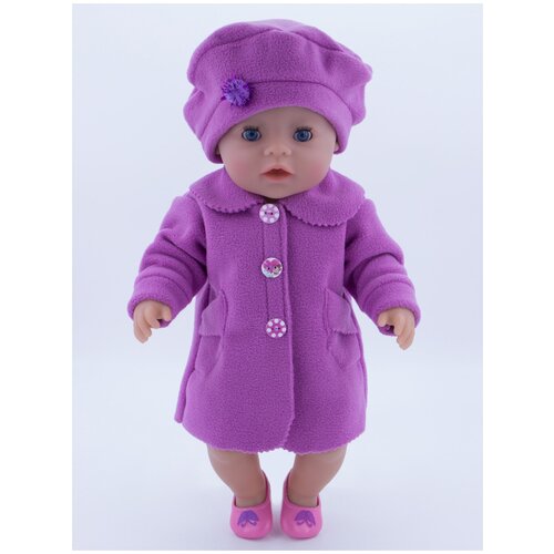 фото Одежда для кукол модница пальто с беретом для куклы 43 см красный модница.