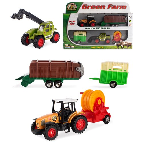 фото Детский игровой набор serinity toys "фермер", трактор с прицепом+аксессуары