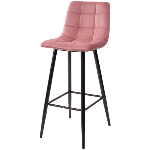 фото Барный стул мс-uf910-07 pink, велюр/черный каркас yadoma