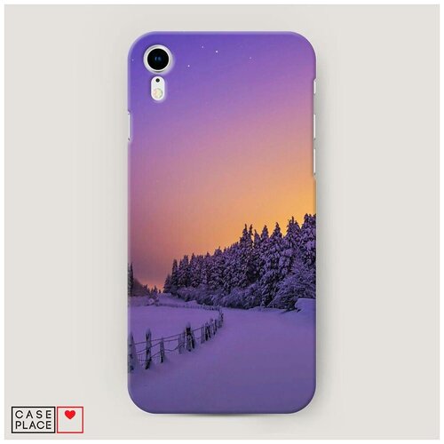 фото Чехол пластиковый iphone xr (10r) зима в лесу case place