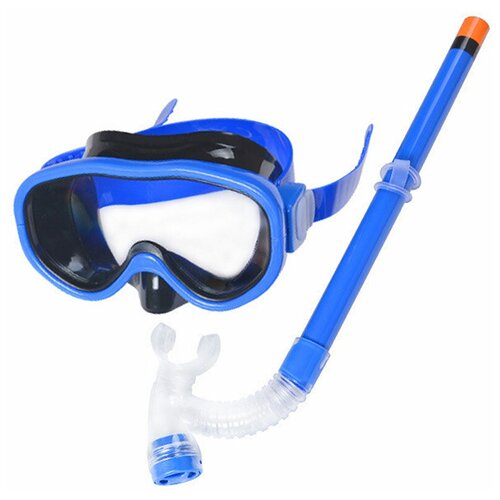 фото E33114-1 набор для плавания маска+трубка (пвх) (синий) smart athletics