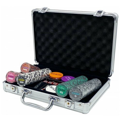 фото Покерный набор cash, 200 фишек 14 г с номиналом в чемодане hittoy