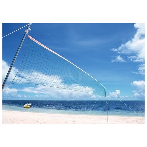 фото Постер на холсте волейбольная сетка на пляже №1 42см. x 30см. твой постер