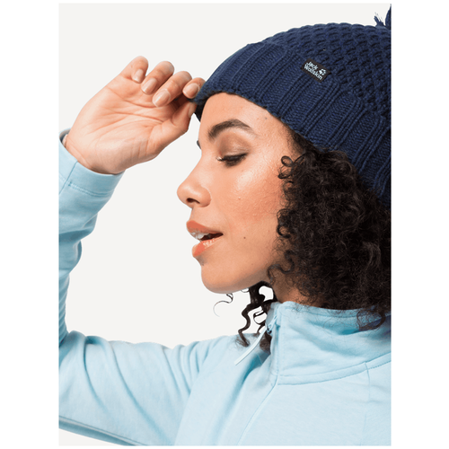 фото Шапка jack wolfskin highloft knit cap women (1908011) размер m, midnight blue