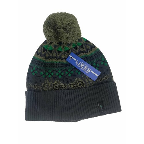 фото Шапка jess, размер универсальный, серый, зеленый