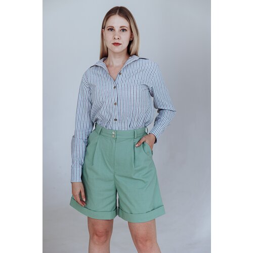 фото Бермуды , карманы, размер s 42-44, зеленый kinfolk clothes