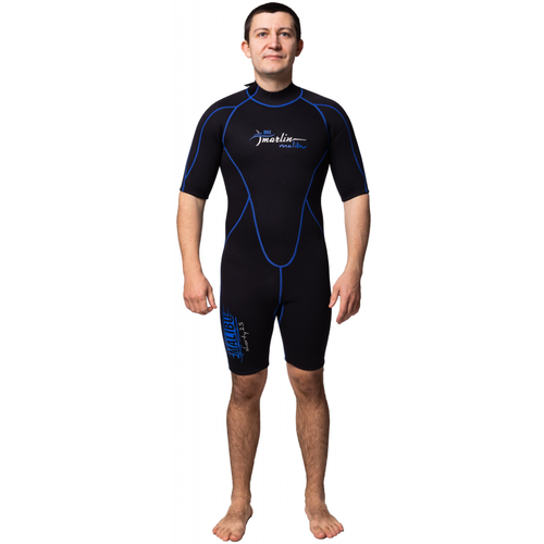 фото Гидрокостюм для плавания мужской marlin malibu shorty man, черный\синий, 2,5 mm, xxl