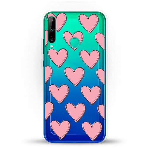 фото Силиконовый чехол узор из сердец на huawei p40 lite e andy & paul