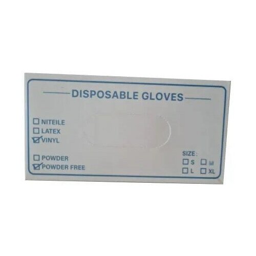 фото Перчатки виниловые gloves, размер l, 50 пар, 100 штук, прозрачные