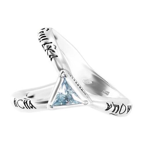 фото София кольцо с аквамариновым фианитом из серебра 762, размер 17