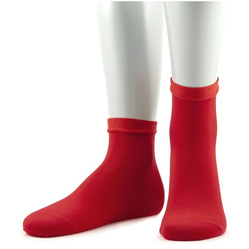 фото Женские носки из мерсеризованного хлопка grinston socks красные, размер 23