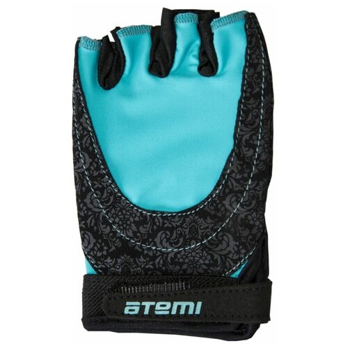 фото Перчатки для фитнеса atemi, afg06bem, черно-голубые, размер m