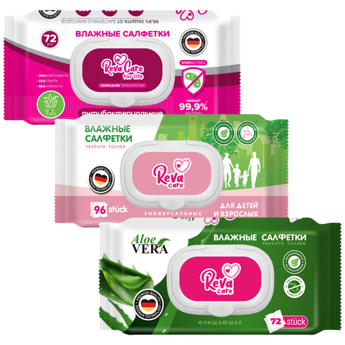 фото Набор влажных салфеток reva care 240 шт