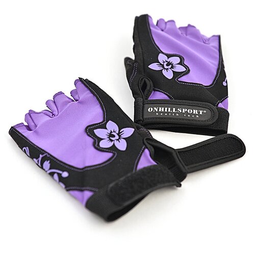 фото Перчатки для женские замш черно-фиолетовые x11- l onhillsport