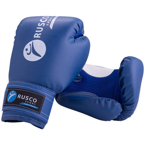 фото Перчатки боксерские, 8oz, к/з, синие rusco sport