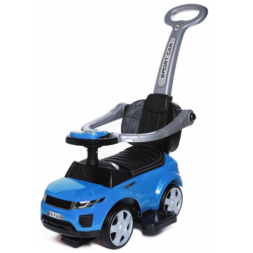 фото Каталка-толокар babycare sport car с резиновыми колесами и кожаным сиденьем 614w, синий