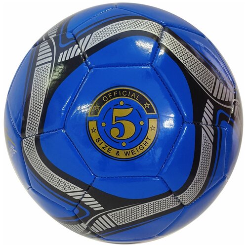 фото R18027-4 мяч футбольный (синий) 3-слоя pvc 2.3, 340 гр, машинная сшивка hawk