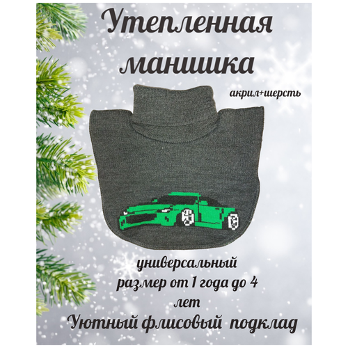 фото Манишка темно-серая car утепленная с флисом avrora kids