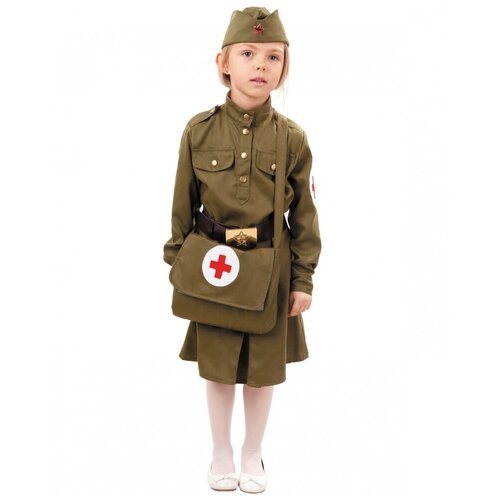 фото Детский костюм военной медсестры (11060), 110 см. пуговка
