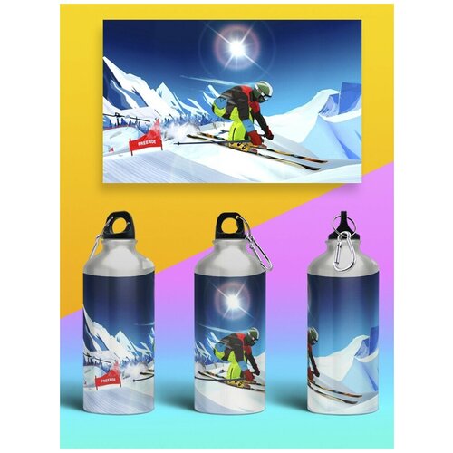 фото Бутылка спортивная, туристическая фляга, 500мл спорт горные лыжи - 414 brutbottle