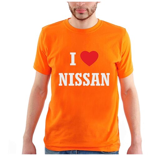 фото Футболка i love nissan. цвет: оранжевый. размер: xxl drabs