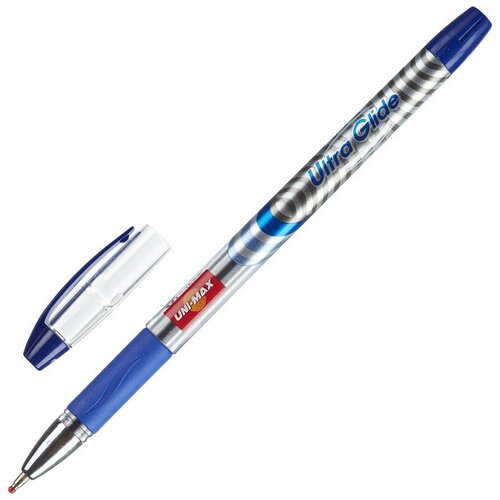 фото Ручка шариковая неавтоматическая unimax ultra glide 1мм син, масл, не фольг 8 шт.