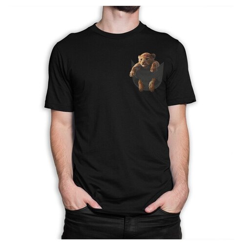 фото Футболка dream shirts львенок в кармашке размер s, черный