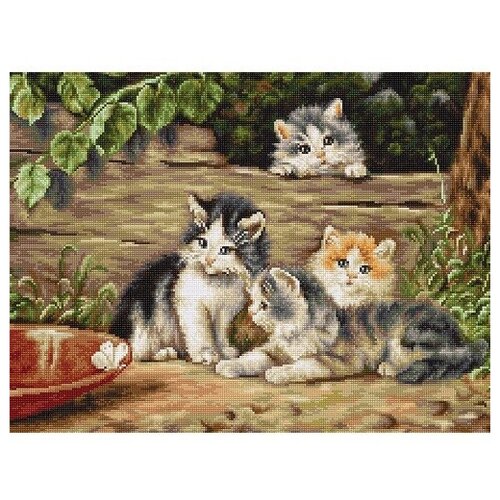 фото Набор для вышивания крестом luca-s "кошки", 36,5x25,5 см, арт. b556