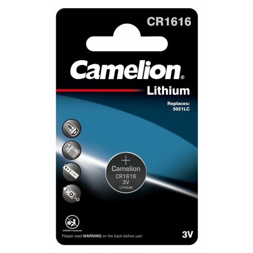 фото Элемент питания диск. cr1616 bl-1 (литиевая,3v) 1шт на бл. camelion