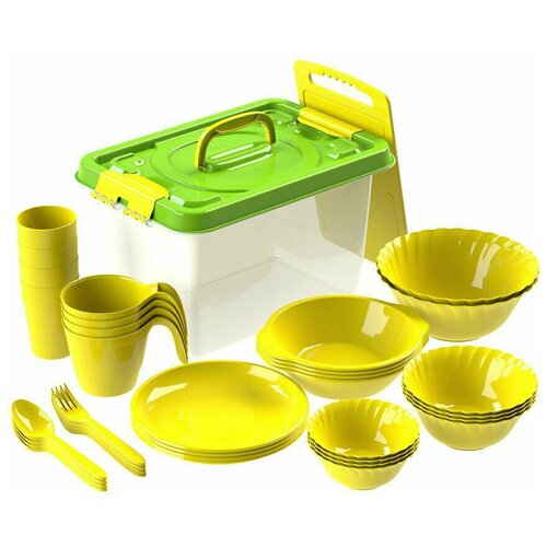 фото Набор посуды для пикника №5 «весёлая компания» (4 персоны, 36 предметов) inhome