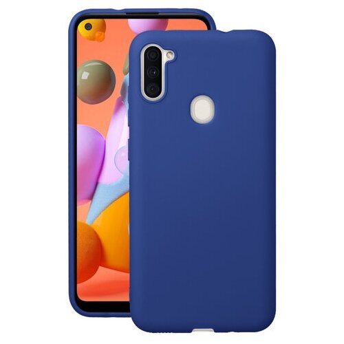 фото Чехол gel color case для samsung galaxy a11 (2020), синий, deppa 87501