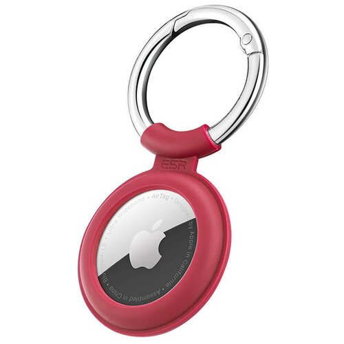 фото Чехол с карабином esr cloud tag keychain для трекера airtag (2021), красный