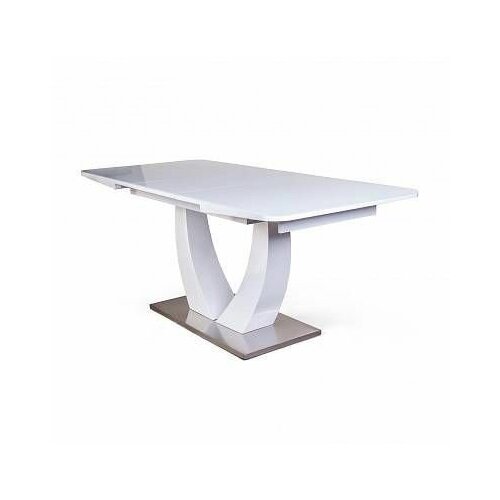 фото Стол раскладной top concept adams (160+40 см) закаленное стекло белый